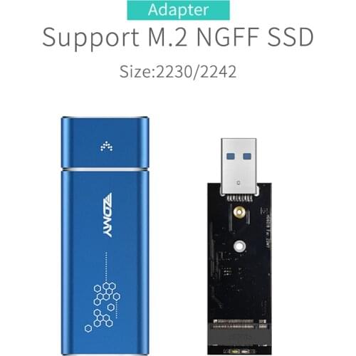 ZOMY M.2 NGFF to Usb3.0 Ssd 2tb Adapter Mobile B key 1tb External Solid State Drive USB Storage 64G 128G 256G 512G For Laptop