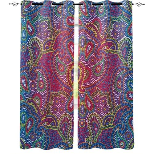 Indian Boho Colorful Flower Curtains for Living Room Bedroom Modern Home Decoration Window Curtain Kids Room Home Supplies