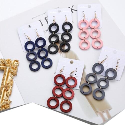 Wood Earrings 2021 for Women Vintage Statement Earings Aesthetic Ladies Long Tassel Earring Jewelry Pendientes Kolczyki