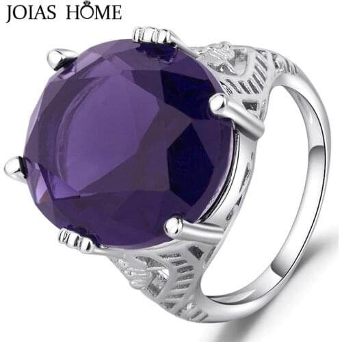 JoiasHome Natural Sapphire 925 Sterling Silver Female Ring Egg Shape Geometric Cut Surface Size 6-10 Wedding Banquet Gift