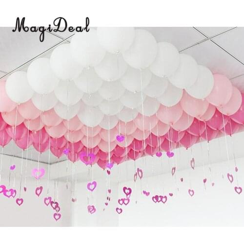 100 Shiny Heart Hanging Foil Balloon Swirl Tinsel Wedding Party Ceiling Decoration