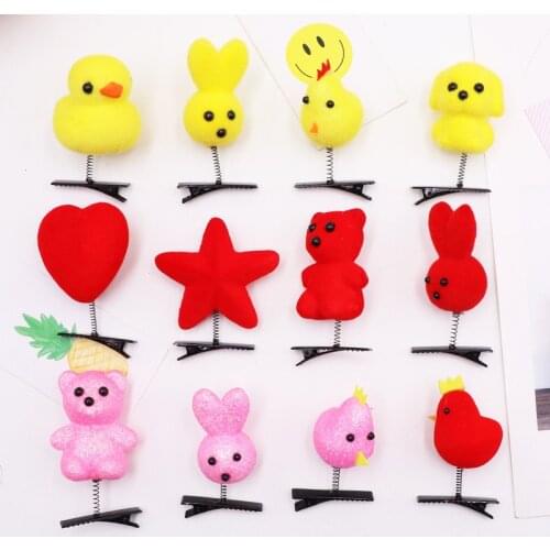 5PCS/Lot Headwear baby Girl Cute Chicken Duck Dog Hair Clip Cute Hairpin Chick Barrette Funny Hairclip