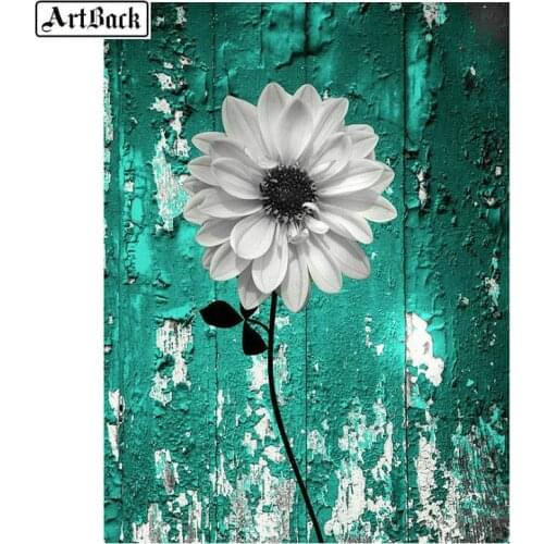 5d diy diamond painting a white flower picture full square diamond embroidery 3d round diamond mosaic icon