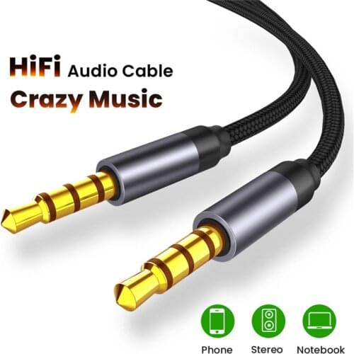 Jack 3.5 Audio Extension Cable 3.5mm Male To Male Cable Gold-plated Stereo Car Aux Audio Line For Headphone Car Computer Speaker