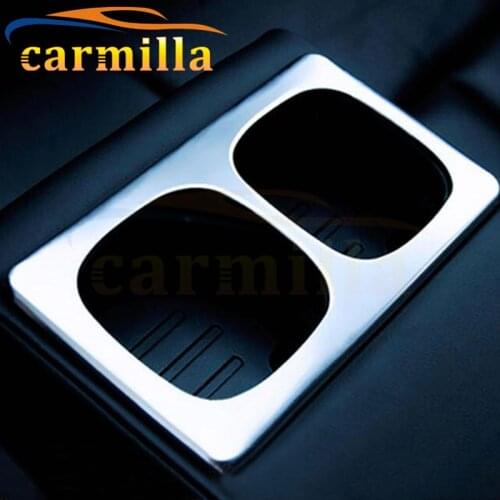 Carmilla Car Stainless Steel Rear Water Cup Decorative Trim Cover Protection Sticker for Nissan Qashqai J11 2015 2016 2017 Acc