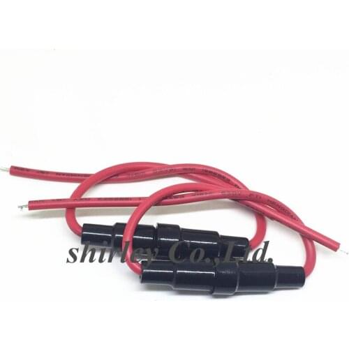 Free shiiping 500PCS 5*20mm Fuse seat belt wire 5x20mm Safety pipe socket Fuse casing The fuse holder 18AWG Total length 24cm