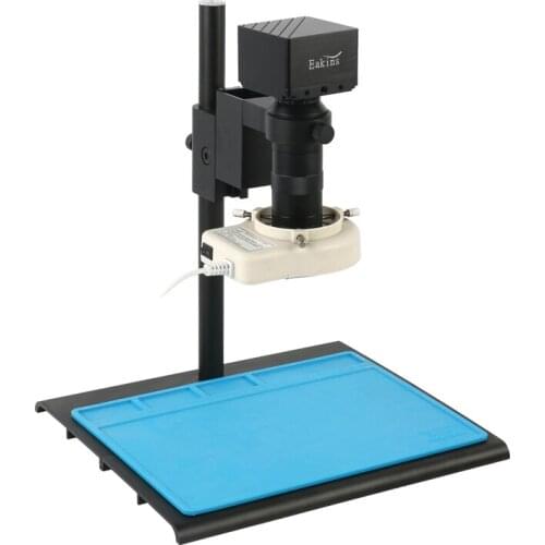 1/2" HD 1080P Electronic Digital Industrial TF Video Microscope Camera 100X 200X C mount Lens 56 LED Ring Light For PCB Repair