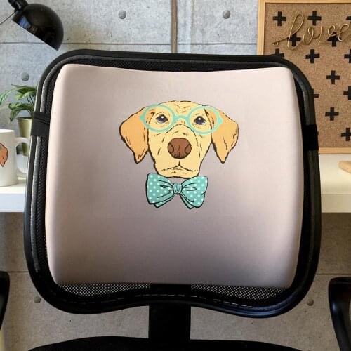 Custog Memory Foam Pillow Seat Cushion Waist Support Back Cushion For Office Chair Orthopedic Health Care Chair Pad Dog