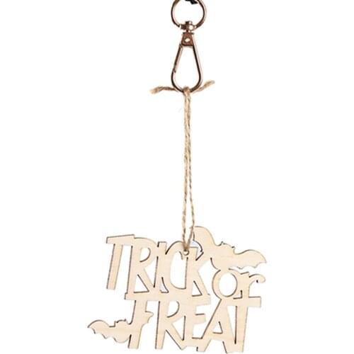 Wooden Bat Wizard "BOO" "Happy Halloween" Letter Craft Shapes Halloween Decoration Small Pendant Ornament 10pcs/set