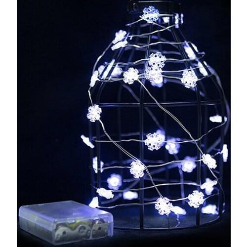 1M 2M 3M Copper Wire led Fairy String Lights Snow Flakes Waterproof Christmas Holiday Ramadan Party Wedding decoration lights