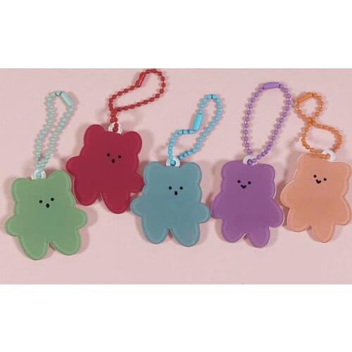 Ins Child Cute Cartoon bear Keychain Gift For Women Girls Bag Pendant Charms Key Chains Key Ring Earphone pendant