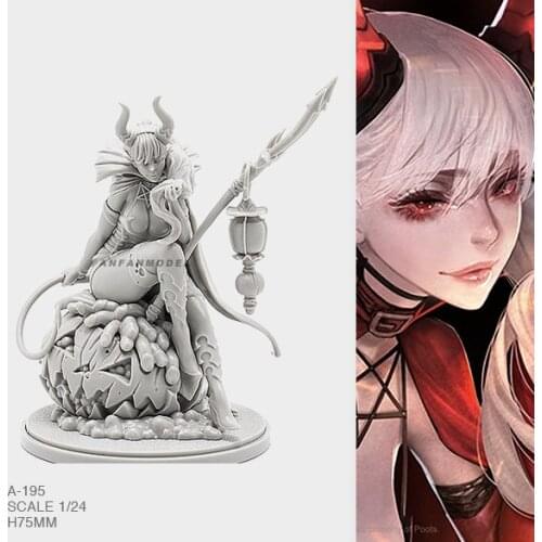 1/24 Resin Figure Kits Witch Beauty Model Self-assembled A-195