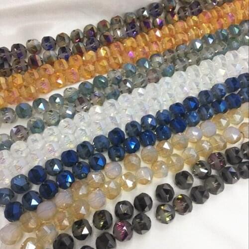 100Pcs/pack 14MM Drum Round Glass Crystal Lampwork Bead Strand Jewelry Loose Beads