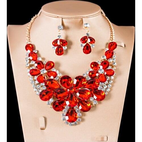 LAN PALACE new african beads flower jewelry for engagement jewelry sets necklace and earrings six colors free shipping