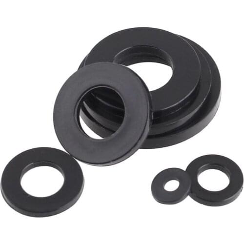 M2 M2.5 M3 M4 M5 M6 M8 M10 M12 M16 M20 Black Nylon Plastic Flat Washer Plane Spacer Insulation Seals Gasket Ring For Screw Bolt