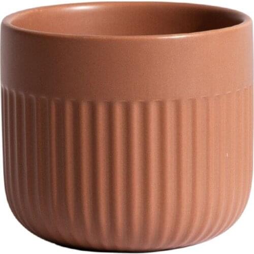 Nordic Ins Matte Striped Ceramics Flower Pot Simplicity Succulent Planter Flowerpots Crafts Home Decoration Accessories