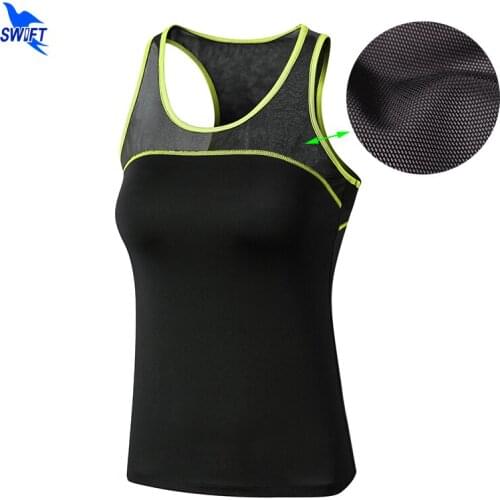 2020 Summer Breathable Mesh Elastic Running Vest Women Quick Dry Yoga Tank Top Sleeveless T-shirt Gym Fitness Sportswear Singlet