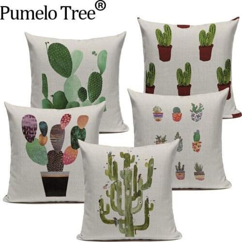 Fashion Africa Tropical Plant Cushion Covers Cactus Pillowcase Seat Decor Car/Chair/Office Sofa Decoration Pillow Covers Custom