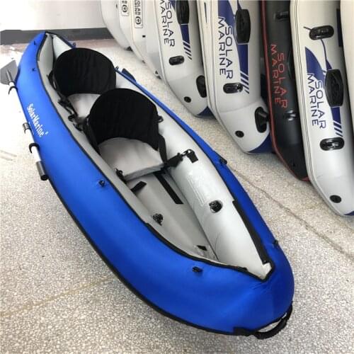 Solar Marine 3.3 M Inflatable Kayak Banana Boat Portable Wear-resistant Canoe With Oars Pump For 2 Person Water Sport