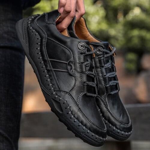 Leather Men Shoes Casual Men Fashion Sneakers Designer Mens Loafers Handmade Moccasins Plus Size 38-48
