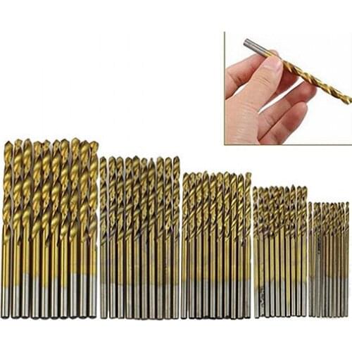 50 Pcs Drill Bit Set Titanium Coated Metal Drilling Machine General High Speed Steel Drill Bit Sets Tools