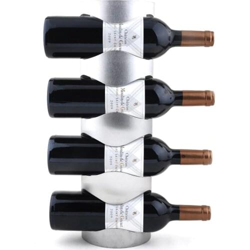 Stainless Steel Wall Mounted Wine Rack Iron Decorative Wall mounted Wine Racks-4 Bottle wine Rack(33-4)