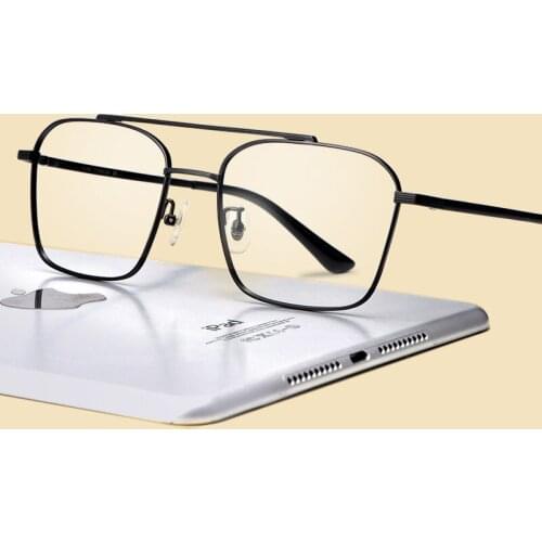 Pure Titanium Square Glasses Men Optics Eyeglasses Frames Man Double Bridge Glasses Frame Prescription Optical Eyewear Oculos
