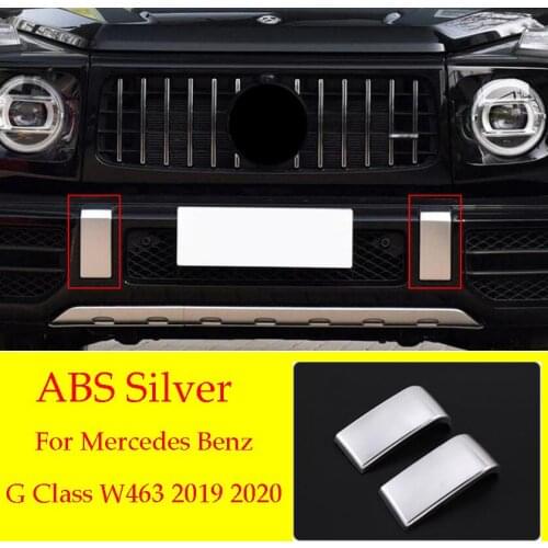 Silver ABS Front Bumper Trim For Mercedes Benz G Class W463 G350 G55 G63 2019-2020