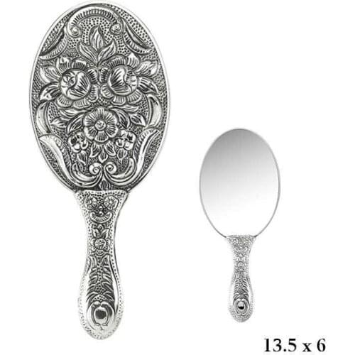 Silverlina Magnolia Motif Silver Hand Mirror