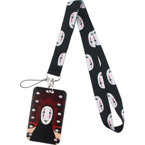 ER527 Anime Noface Man Lanyard Card Holder Student Hanging Neck Mobile Phone Lanyard Badge Subway Access Card Holder