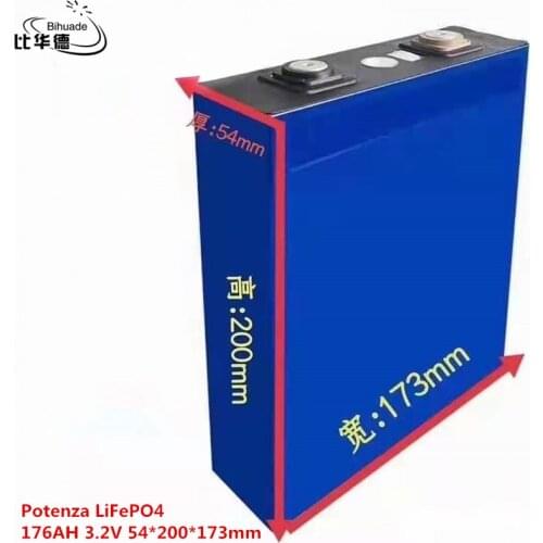 LiFePO4 power 176AH 3.2V 54*200*173mm equipped with outdoor suitable for electric forklift, RV energy storage, on-board powe