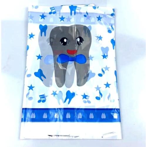 Cute Tooth Theme Tablecloth Boys Kids Favors Maps Happy Birthday Events Party Decoration Table Cover Baby Shower 1pcs/lot