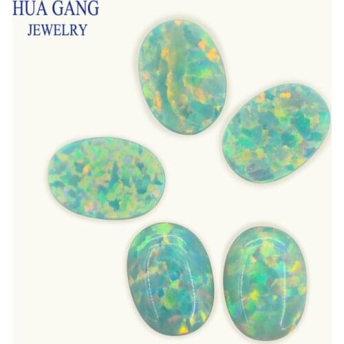 OP03 Opal Loose Stones Oval Shape Base Cabochon Created Opal Beads Semi-Precious Stones For Jewelry Making 3x5mm-10x14mmmm