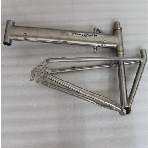Store titanium folding bike frame, top tube can be folded from china, cheapest titanium bike frame