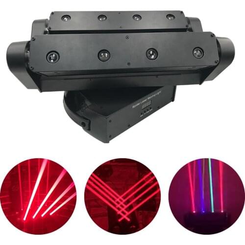 LED 8x3W LED Spider Light RGBW 19CH DMX512 Stage Lights Dj Disco Bar LED Spider Moving Head Beam Laser Strobe 3IN1 Effect Light