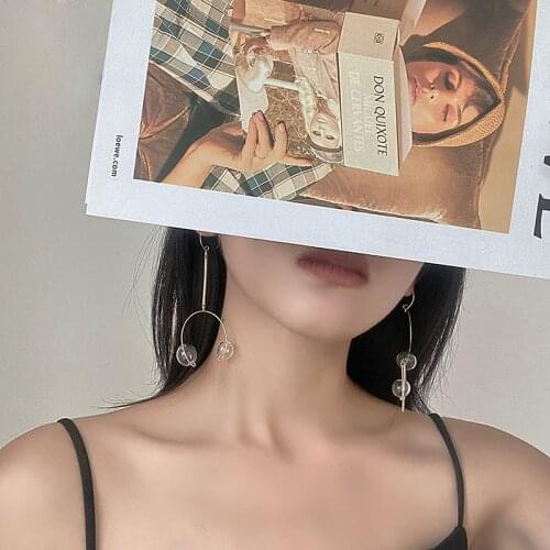 Unique Transparent Soap Bubbles Hook Dangle Earrings For Women 2021 Original Korean Simple Glass Ball Drop Earrings Jewelry