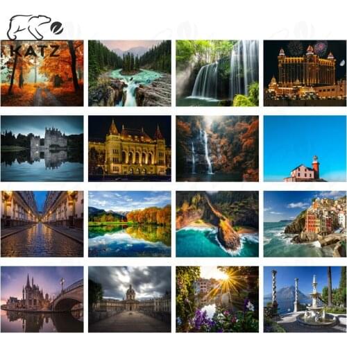 World Famous Attractions Diamond Painting Modern Travel Photos Diamond Cross Stitch Toy Diamond Embroidery Gift Decoration
