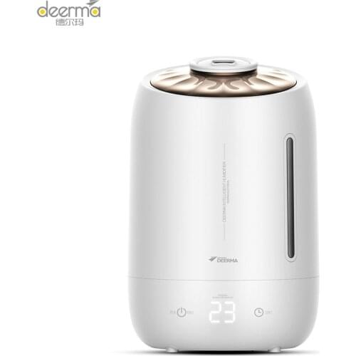 Deerma F600 Air Humidifier 5L Capacity Mute Ultrasonic Aroma Diffuser Touch Screen 12 Hours Timing Purifier