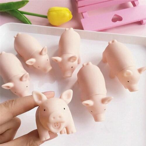 1 Piece Mini Squeeze Sounding Pig Mochi Animal Toy Anti-strss Practical Jokes Kids Cute Toy Stress Relief Toy Funny Kids Gift