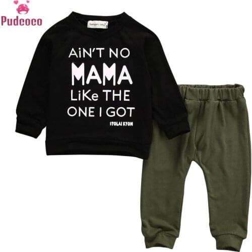 2019 Newborn Toddler Infant Kid Baby Boy Clothes Autumn Winter Clothes Letter Long Sleeve T-shirt+Long Pants Outfits Set 0-3Y