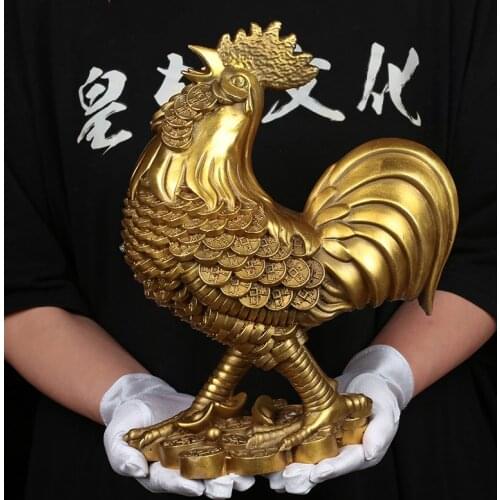 2021 Southeast Asia Home store COMPANY office deco bring wealth money good luck mascot Money cock FENG SHUI copper statue