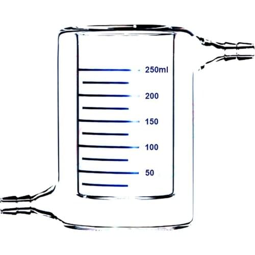 250mL Jacketed Glass Beaker Jacket Flask New Lab Chemistry Glassware