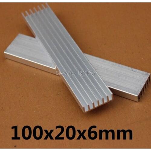 50 pieces lot Aluminum Heat sinks Cooling Heatsink IC LED Cooler 100x20x6mm