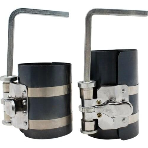 6" 175mm Car Engine Piston Ring Compressor Tool Large Ratcheting With Wrench Adjustable Installer Band Tools