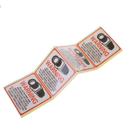 Free shipping 8PCS Warning Stickers SECURITY CAMERA IN USE Self-adhensive Safety Label Signs Decal HM