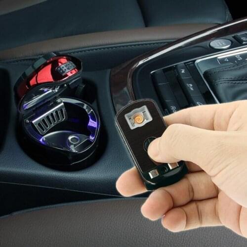 Car ashtray usb charging car cigarette lighter led light ashtray car Accessories