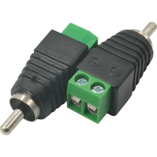 CCTV Phono RCA MALE PLUG connector to screw terminal block adapter solderless type for audio Speake video cable wire