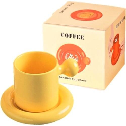 Nordic Colorful Ceramic Milk Tea Mug Office Cups Drinkware Egg Mugs Coffee Cup Sets Birthday Gifts Christmas Gift Box Set