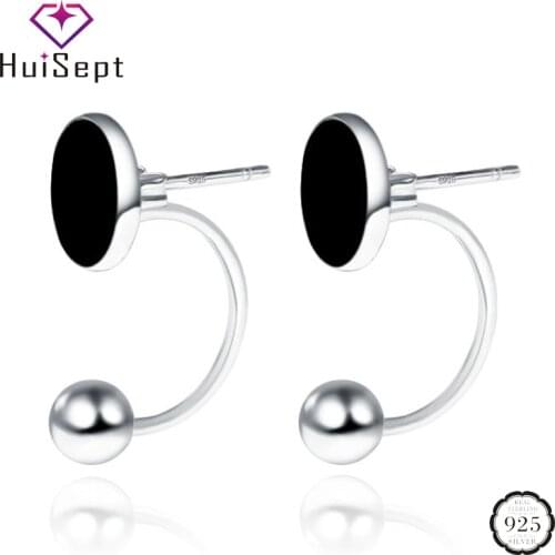 HuiSept Trendy Silver Earrings Jewelry 8*20mm Stud Earrings for Female Korean Temperament Lady Ornaments Wedding Party Wholesale