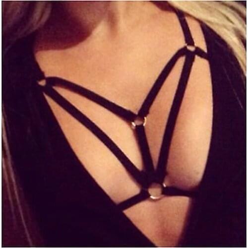JLX.HARNESS 90s cupless lingerie women Body harness belt harness belt Sexy fashion lingerie harness cage bra
